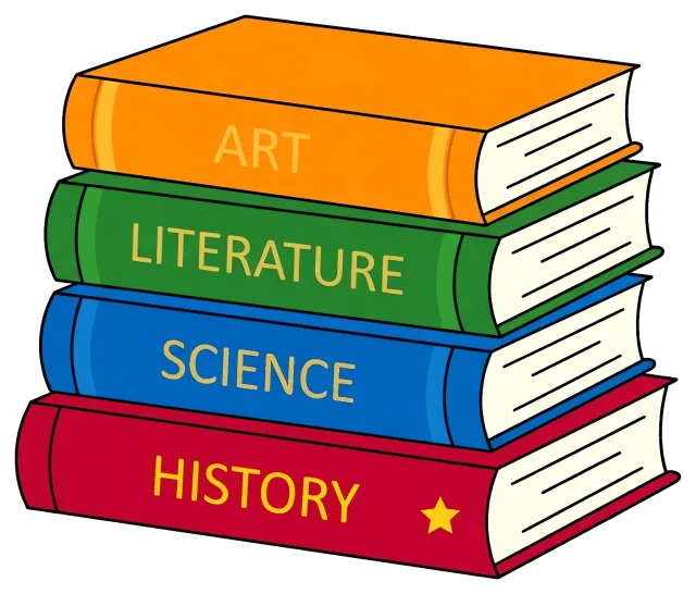 Stack of Books on Art Literature Science and History