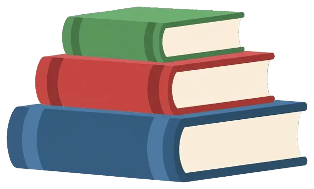 Stack of three colorful books