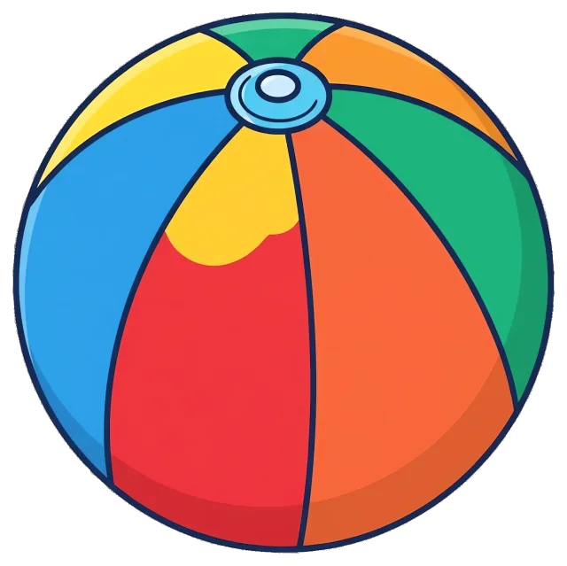 Colorful summer beach ball with multiple panels