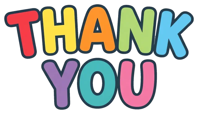 Colorful Thank You Text