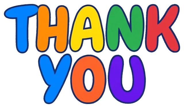Colorful Thank You Text Design