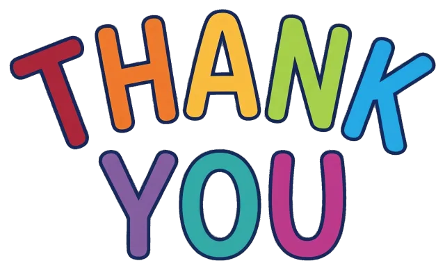Colorful Thank You Text Design