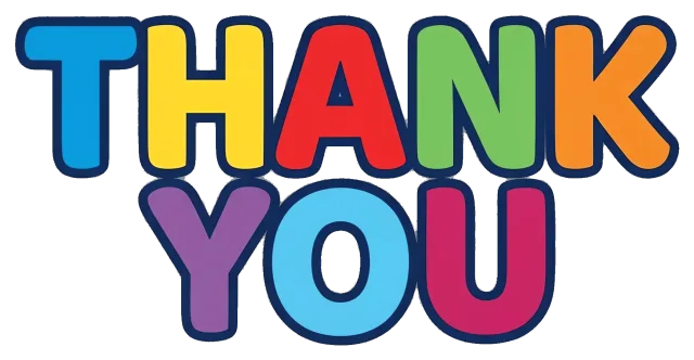 Colorful Thank You Text Graphic