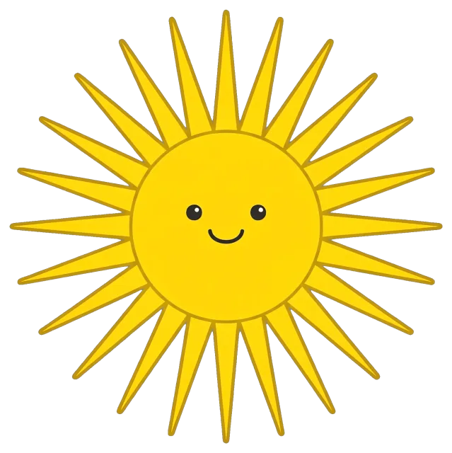 Smiling Sunshine with Radiant Yellow Rays