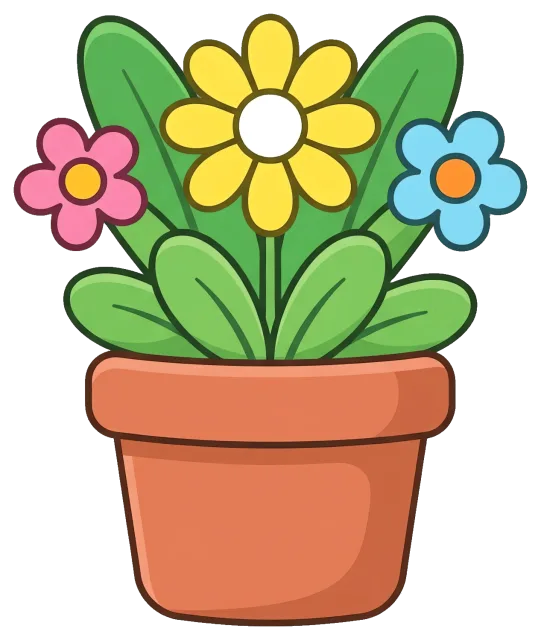 Spring flowers in a terracotta pot