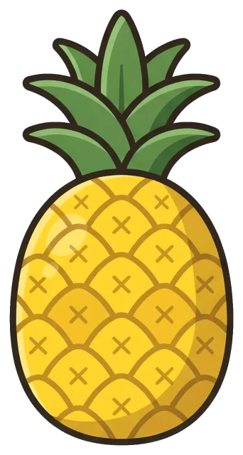 Summer pineapple cartoon illustration