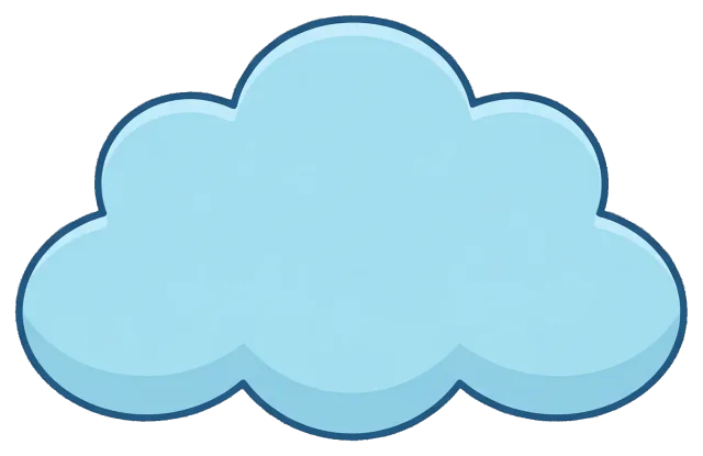 Blue cloud on grey background