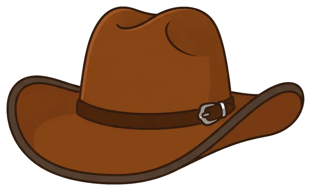 Brown Cowboy Hat with Buckle