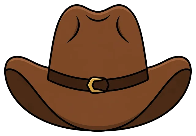 Brown Cowboy Hat with Buckle
