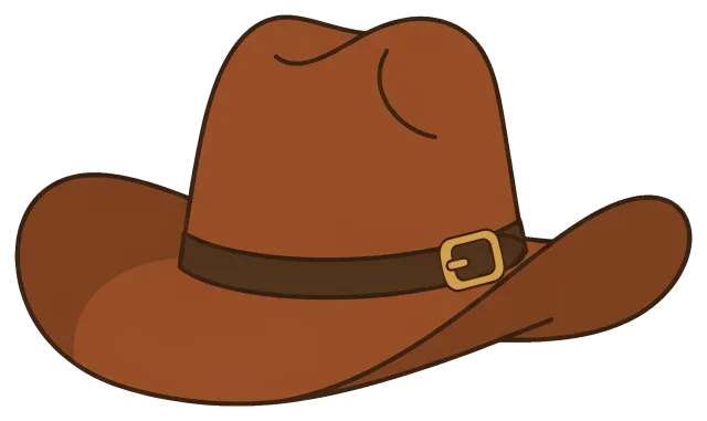 Brown Cowboy Hat with Buckle