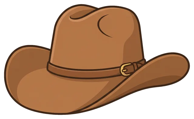 Brown cowboy hat with buckle detail