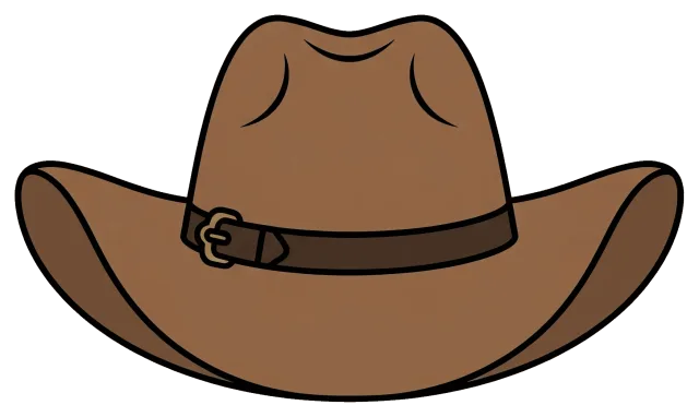 Brown Cowboy Hat with Buckle Strap