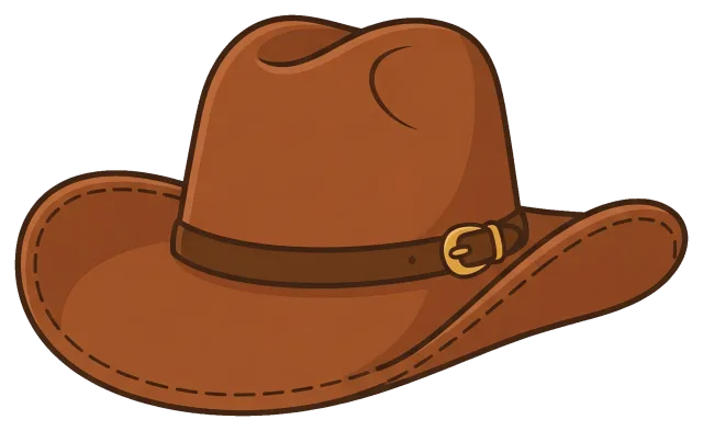 Brown Cowboy Hat with Buckle Strap