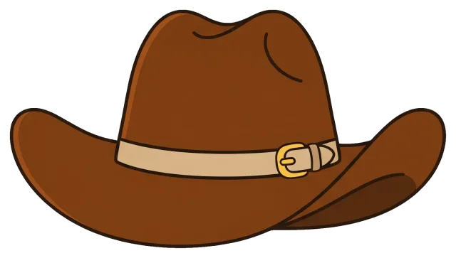 Brown Cowboy Hat with Buckle Strap