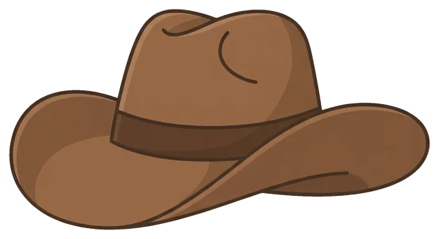 Brown Cowboy Hat with Wide Brim