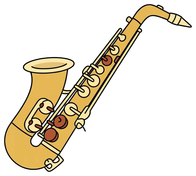 Cartoon Style Saxophone Music Clipart