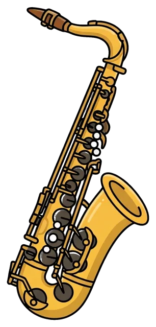 Cartoon Style Saxophone Music Instrument