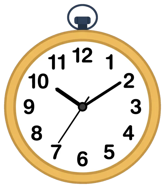 Classic pocket watch showing 10:10 time