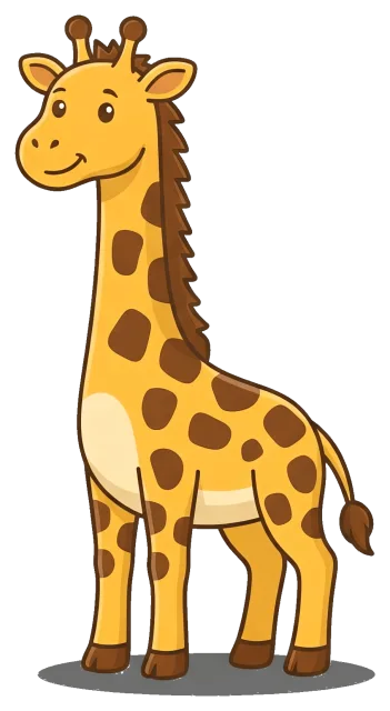 Cute cartoon giraffe on grey background