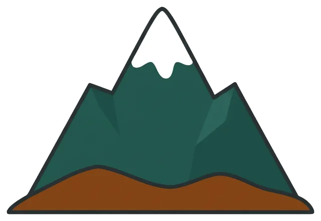 Mountain with Snow-Capped Peak and Brown Base
