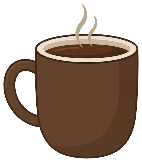 Steaming Hot Coffee in Brown Mug