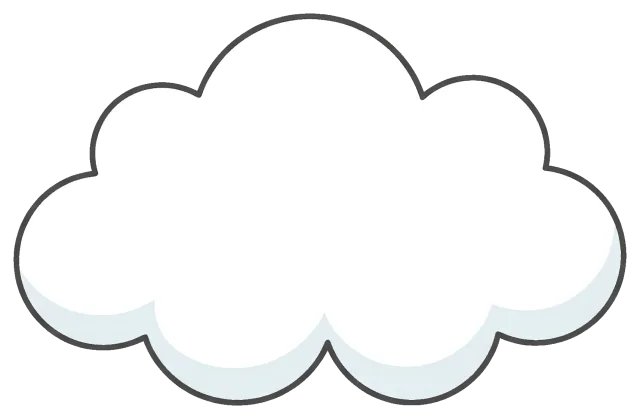 White cloud clipart centered on background