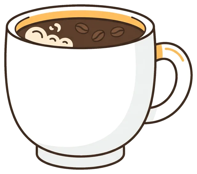 White Coffee Cup Filled with Coffee and Coffee Beans