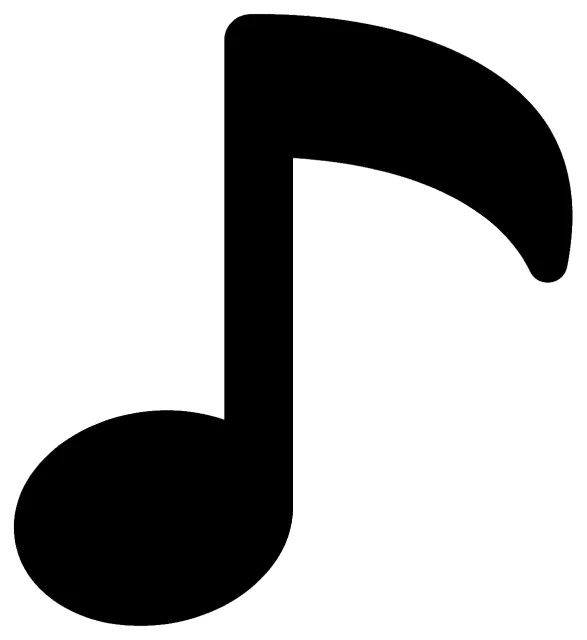 Black music note centered on grey background