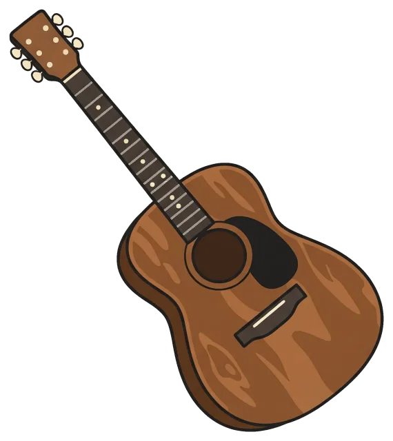 Brown Acoustic Guitar with Black Pickguard